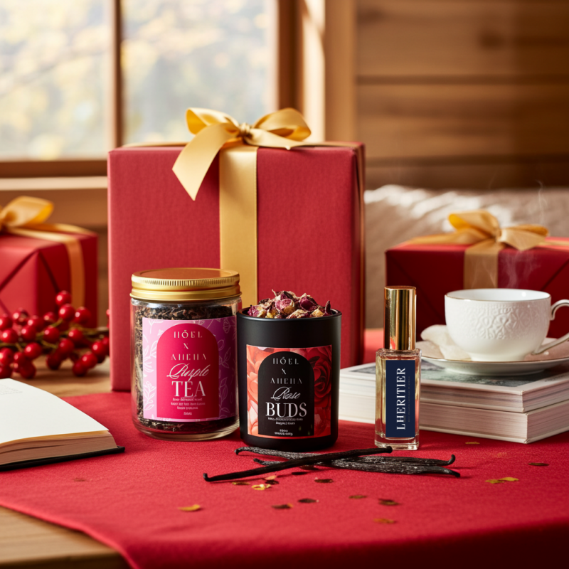 Aneha x Lheritier Luxury Gift Set – Purple Tea, Vanilla & Cinnamon with Lheritier Perfume Testers (Limited Edition)