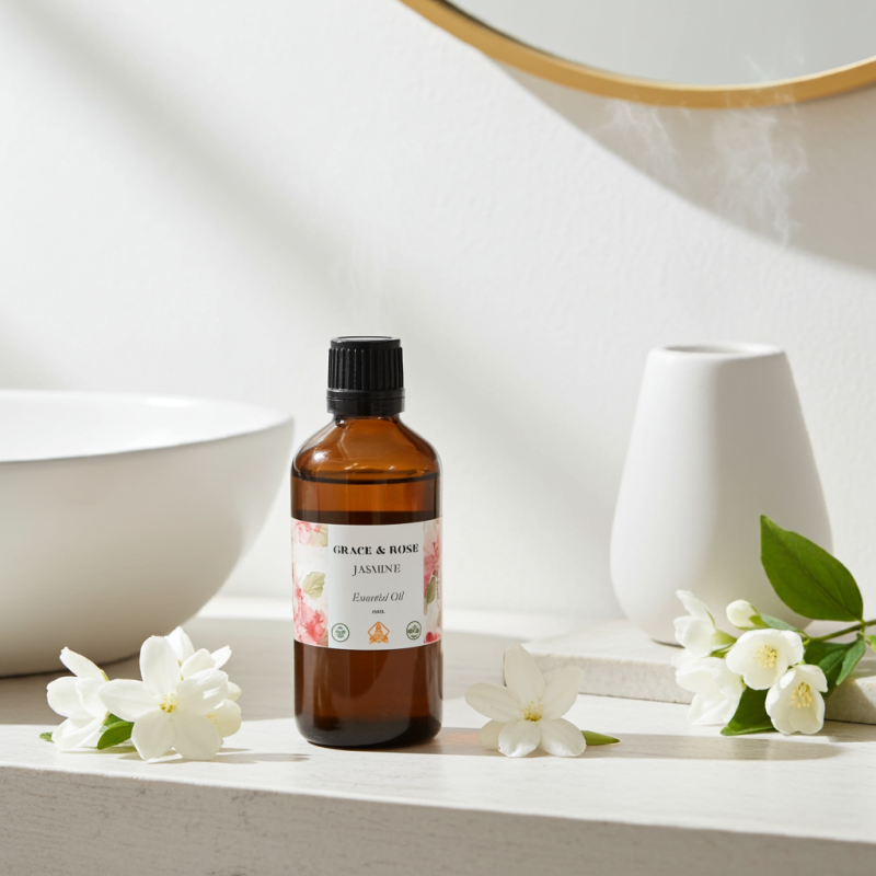 Jasmine Essential Oil – Pure Floral Concentrate in Glass Jar